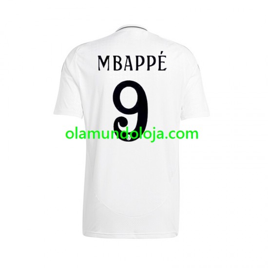 Camisola Real Madrid Mbappé Kylian 9 Homem Equipamento Primeiro 2024-2025 Manga Curta